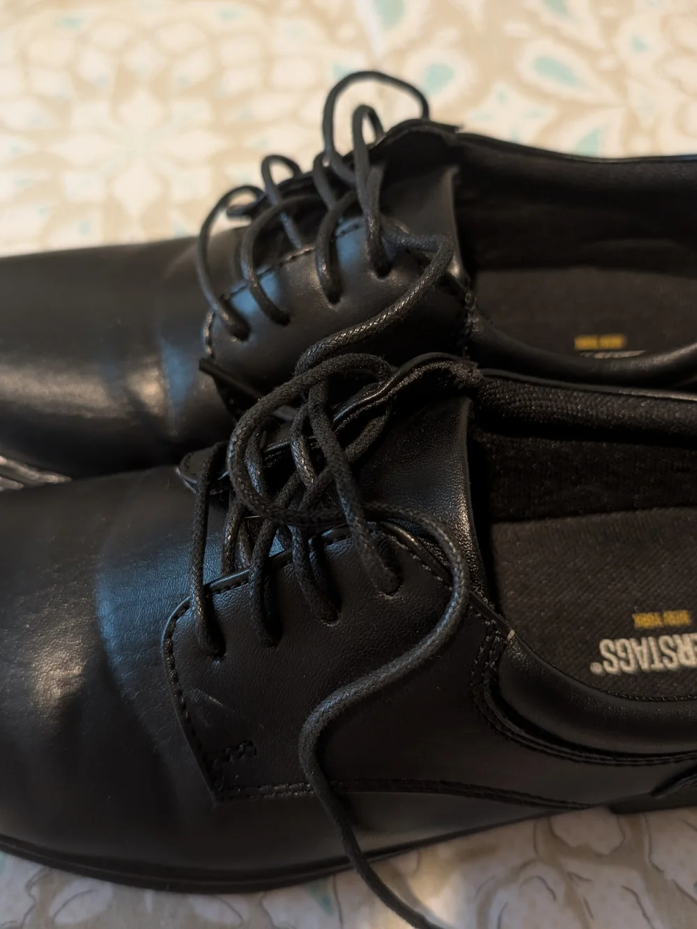 Deerstags Boy’s Black Leather Lace-Up Dress Shoes